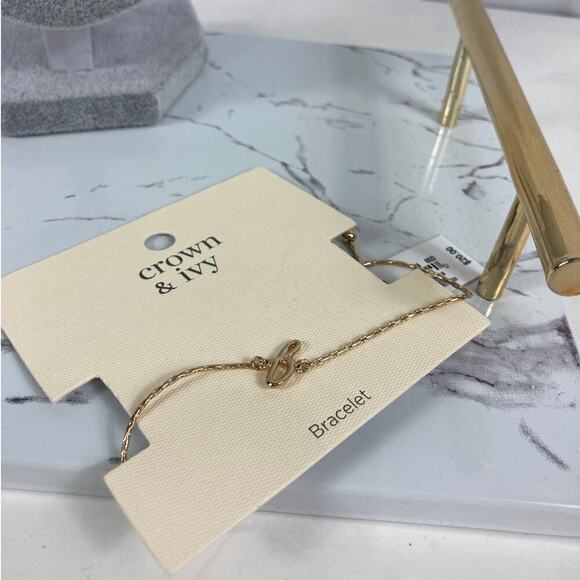 Crown & Ivy Cursive B Pull Bracelet - Picture 1 of 2